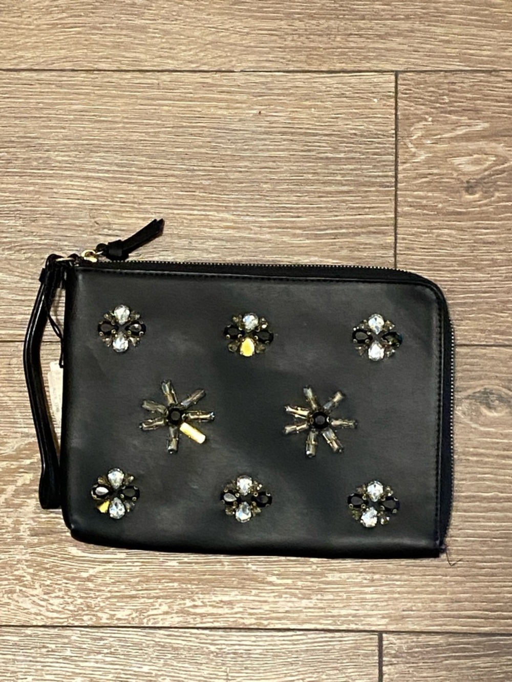 NWT Kate Landry Black Embellished Wristlet